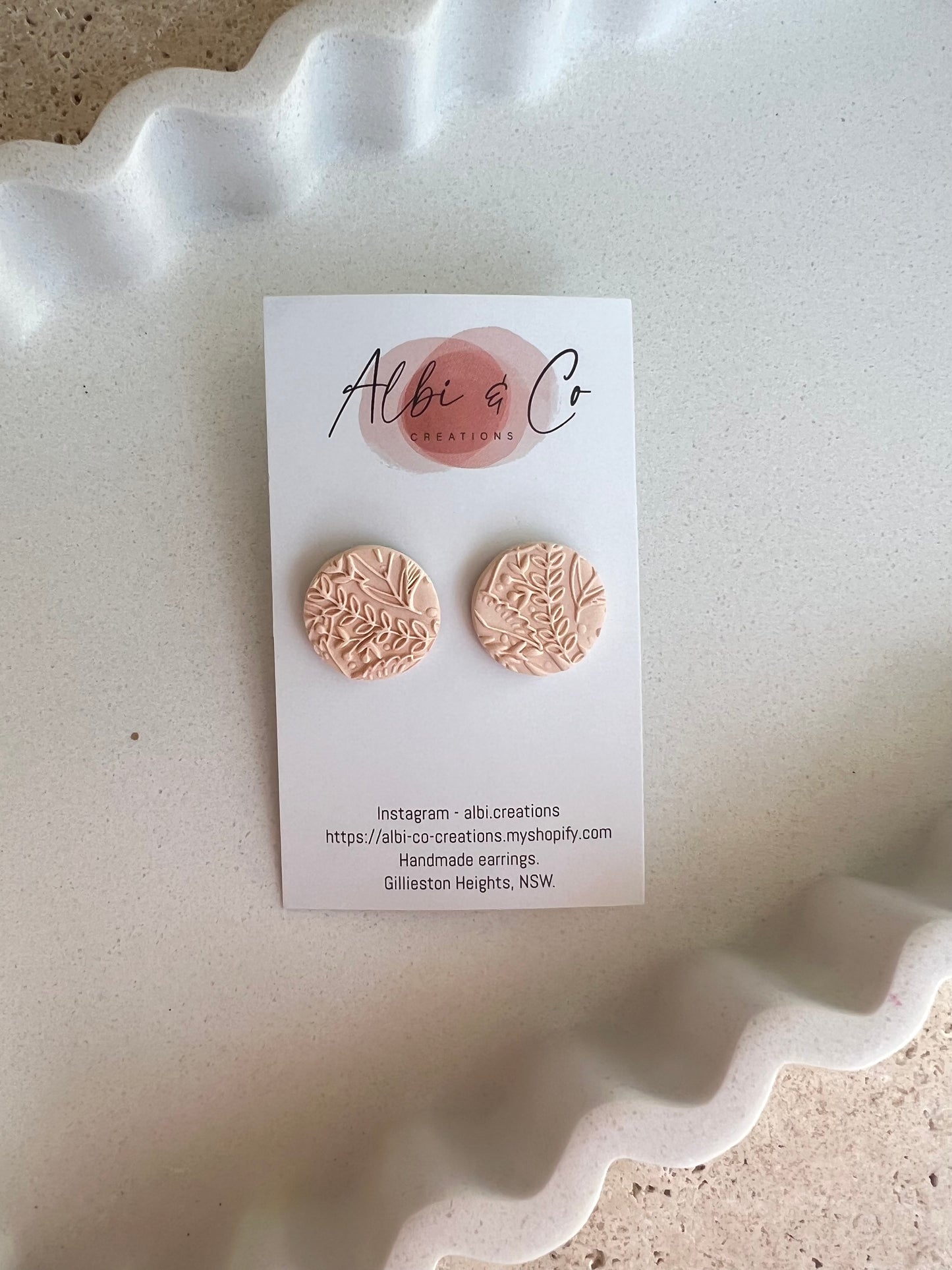 2cm Pastel Peach Sadie Stud