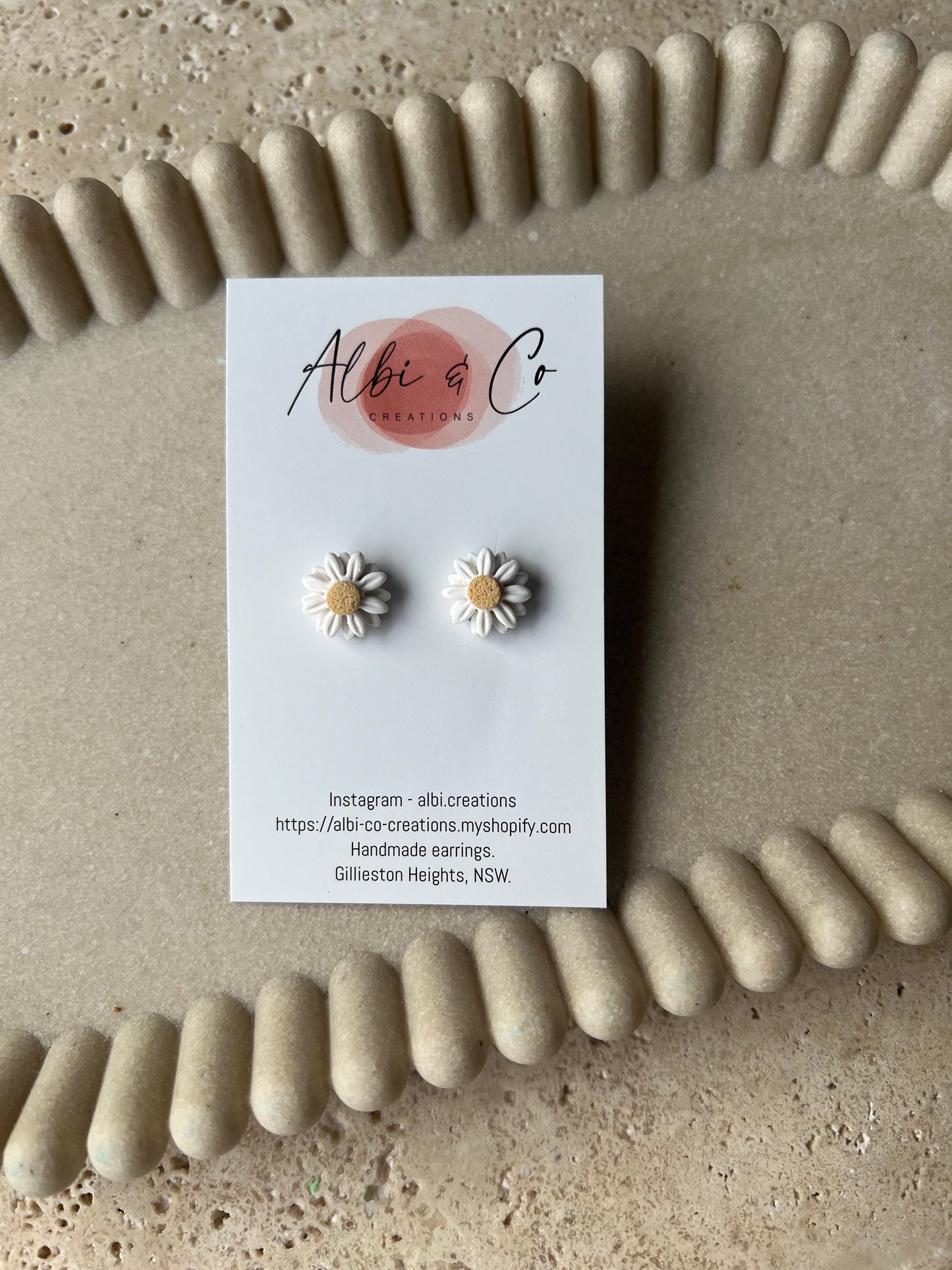 1.5cm Handmade Daisy Stud