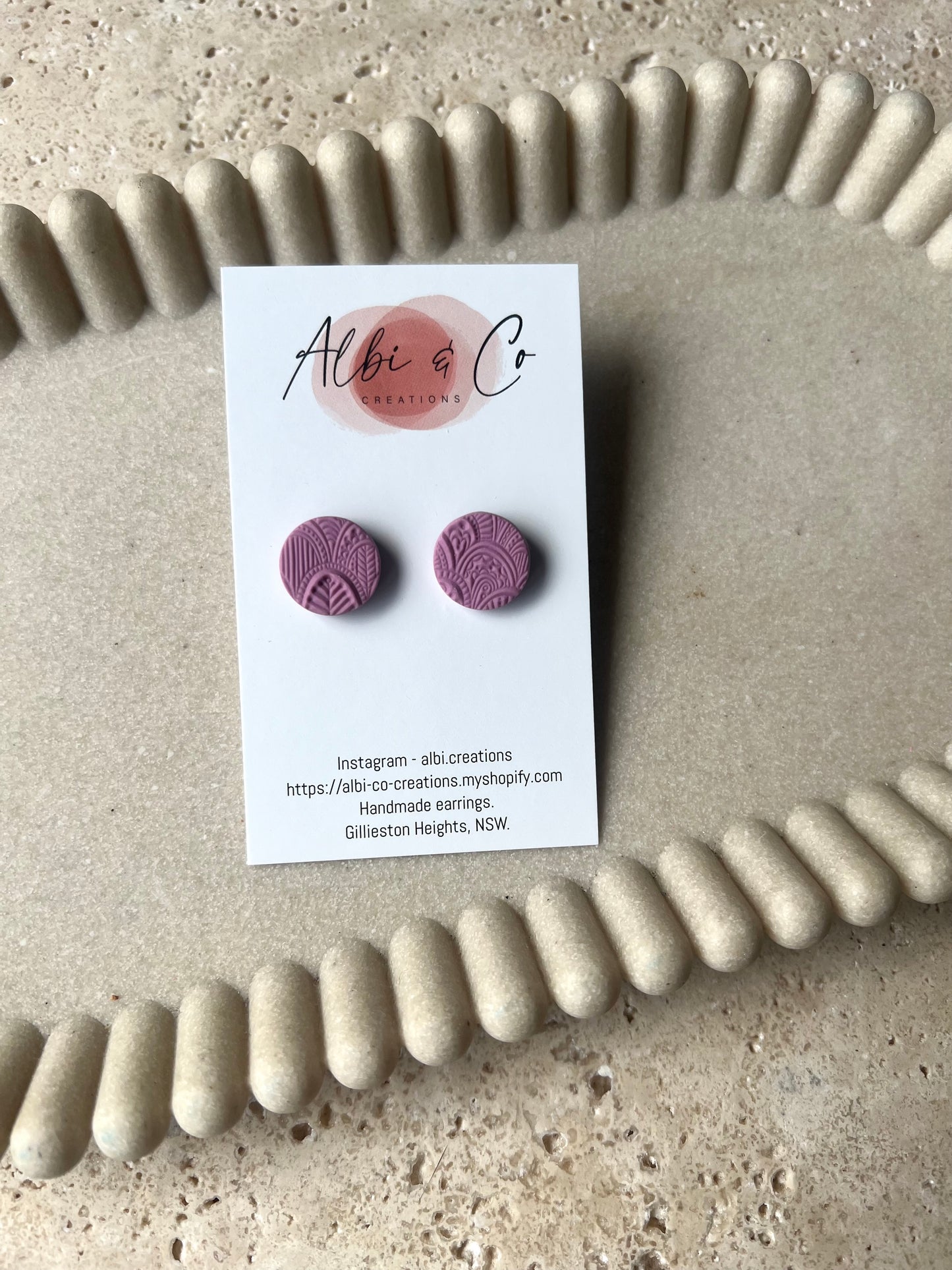 1.5cm Magenta Lyrah Stud