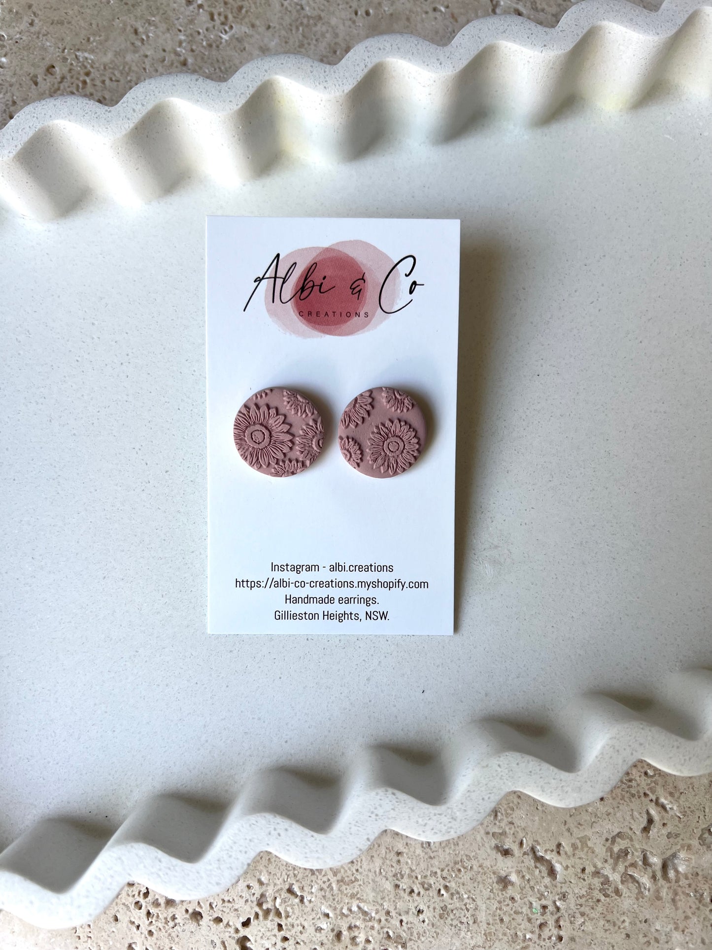 2cm Rose Sunflower Stud