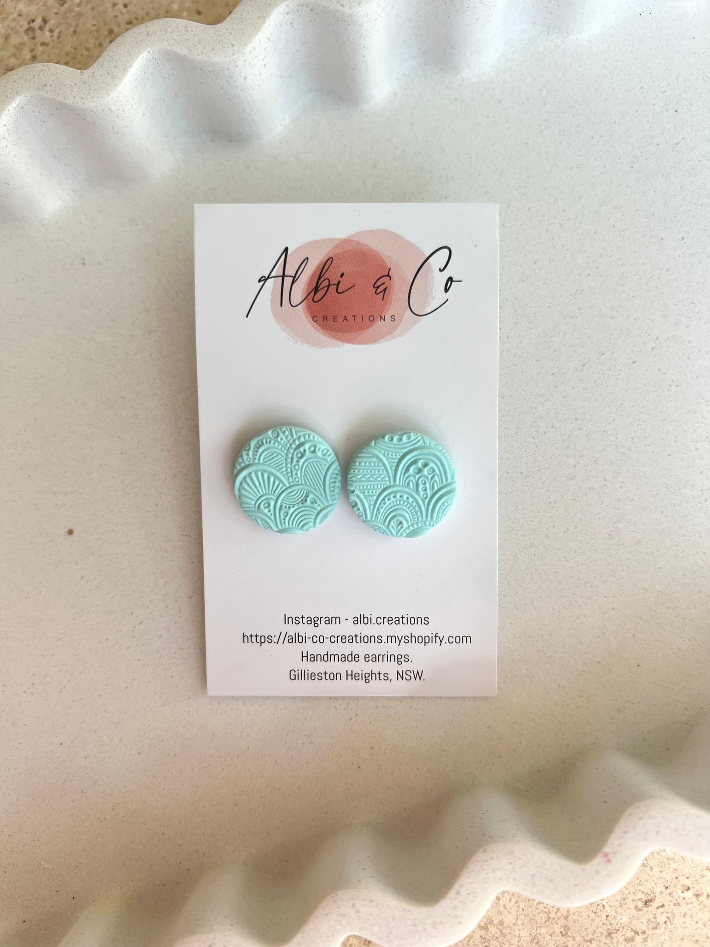 2cm Aqua Lyrah Stud