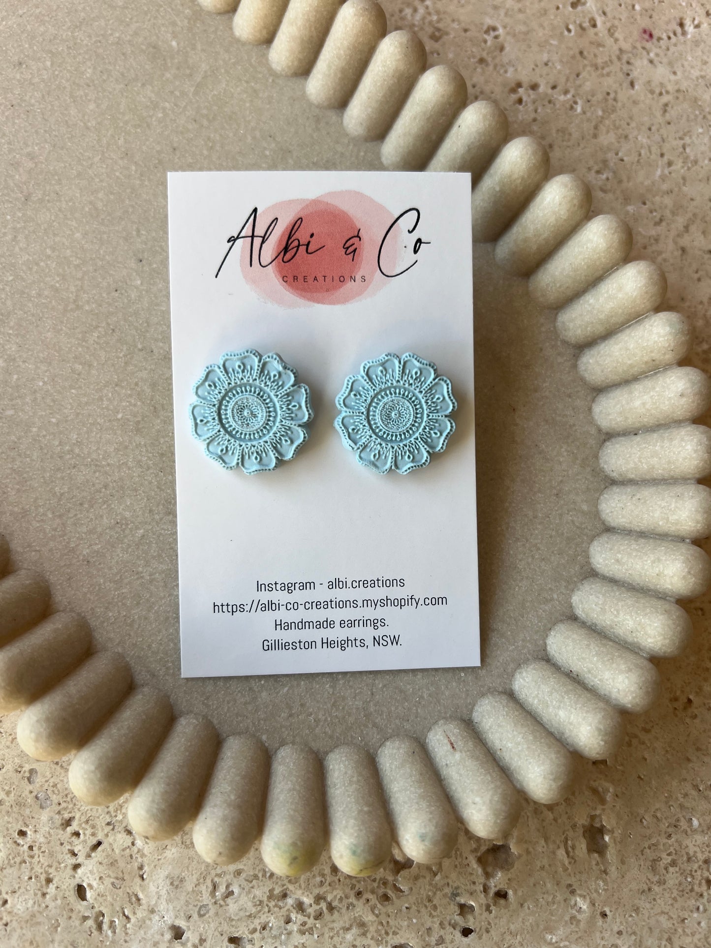 2.5cm Baby Blue Boho Studs