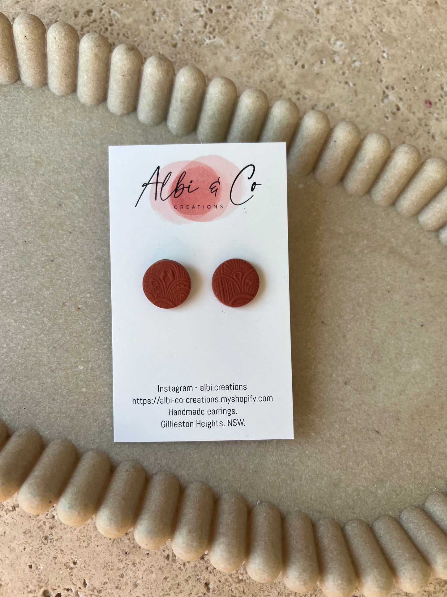 1.5cm Terracotta Lyrah Stud