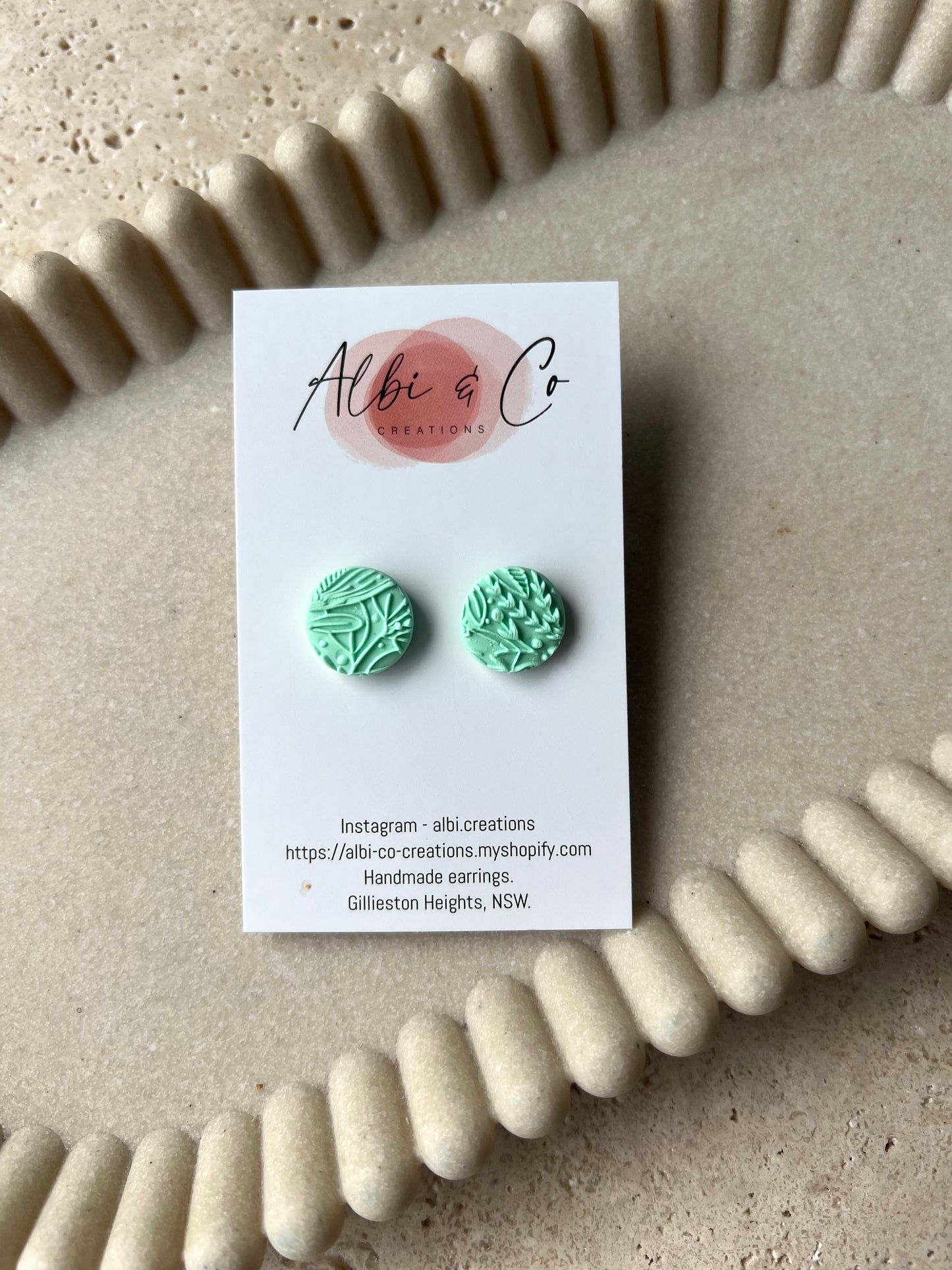 1.5cm Mint Sadie Stud