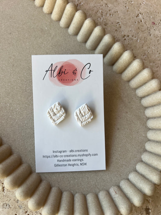 1.5cm White Mila Stud