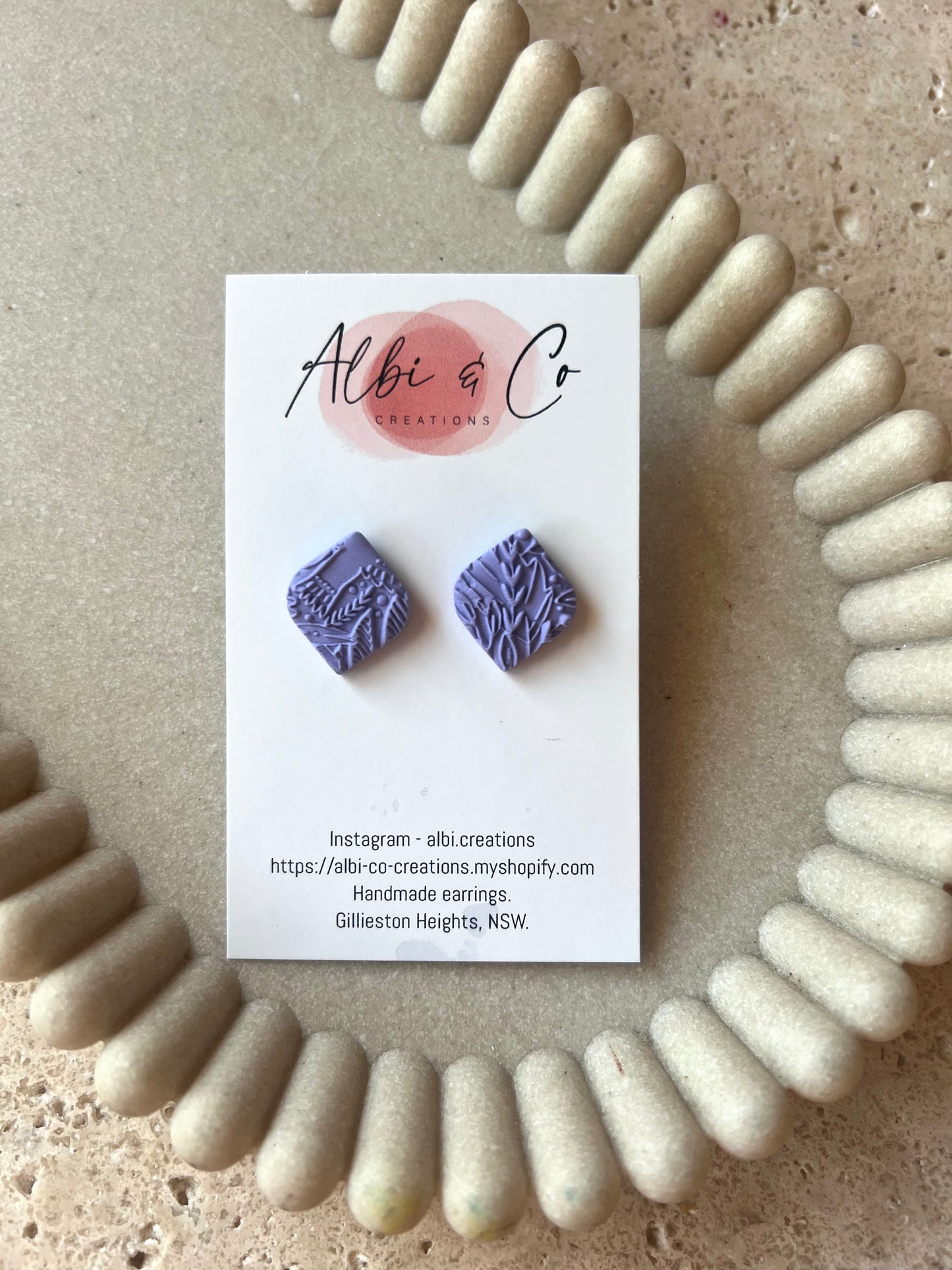 1.5cm Blue / Purple Sadie Diamond Stud