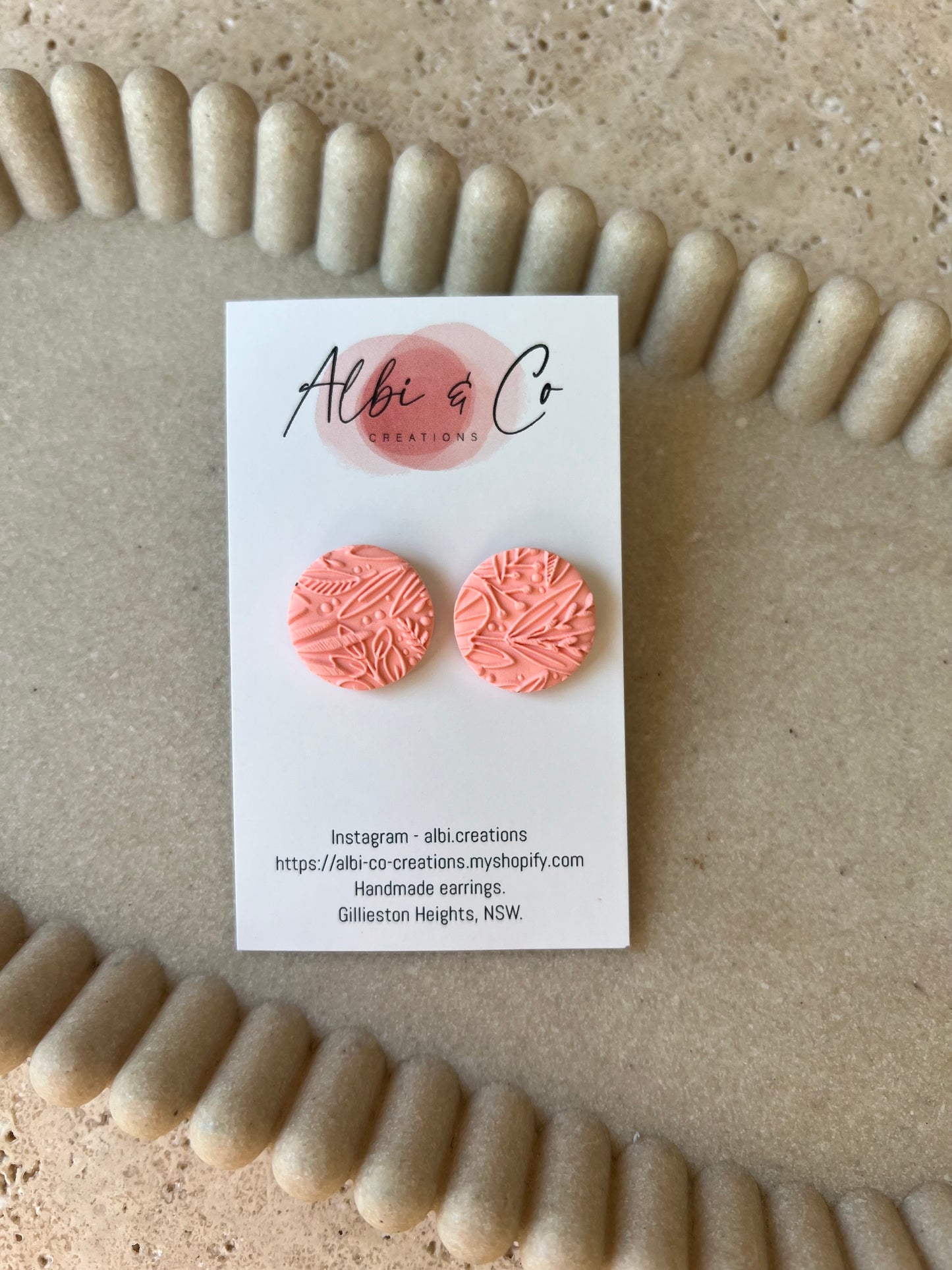 2cm Peach Sadie Stud