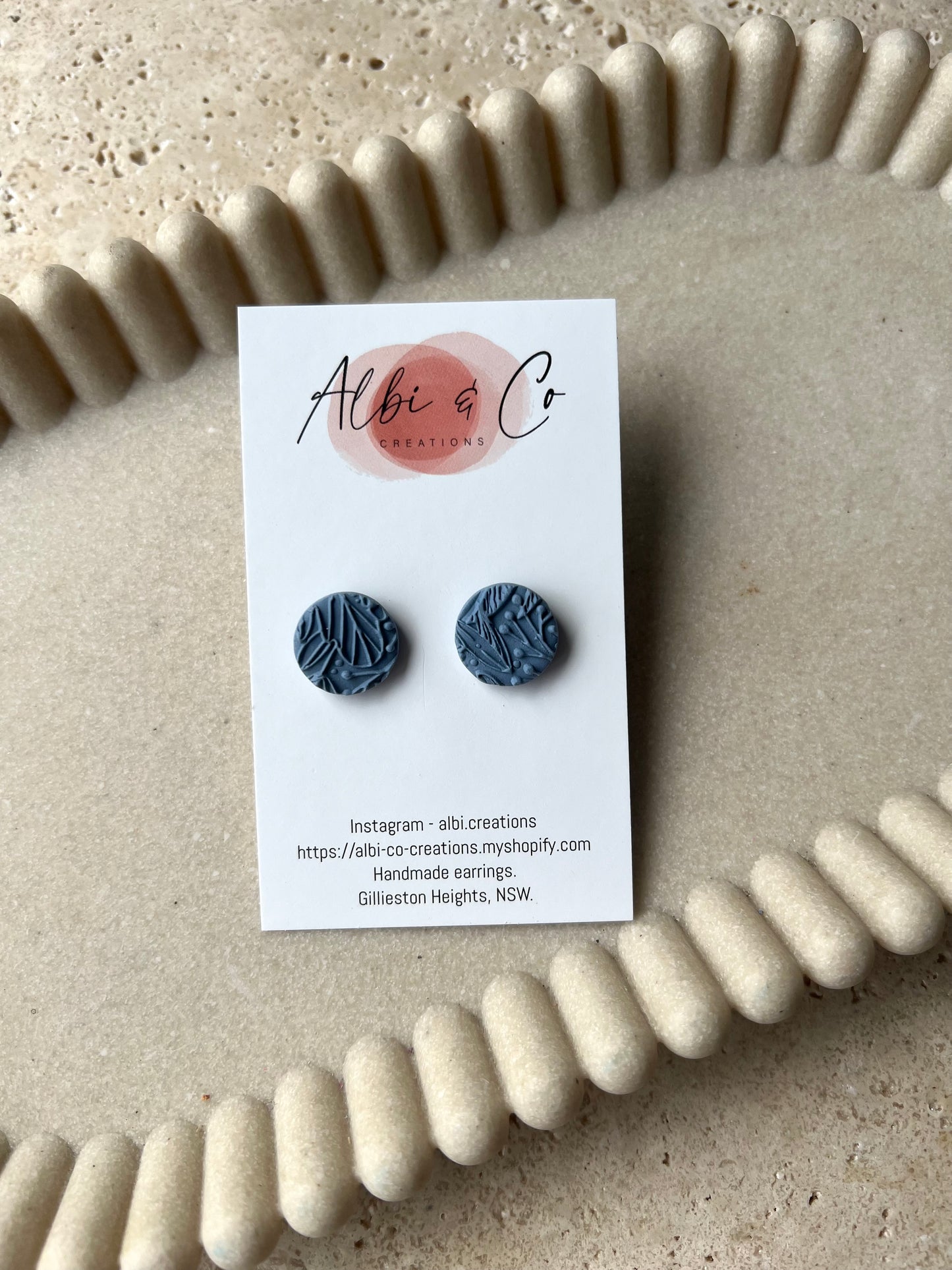 1.5cm Navy Sadie Stud