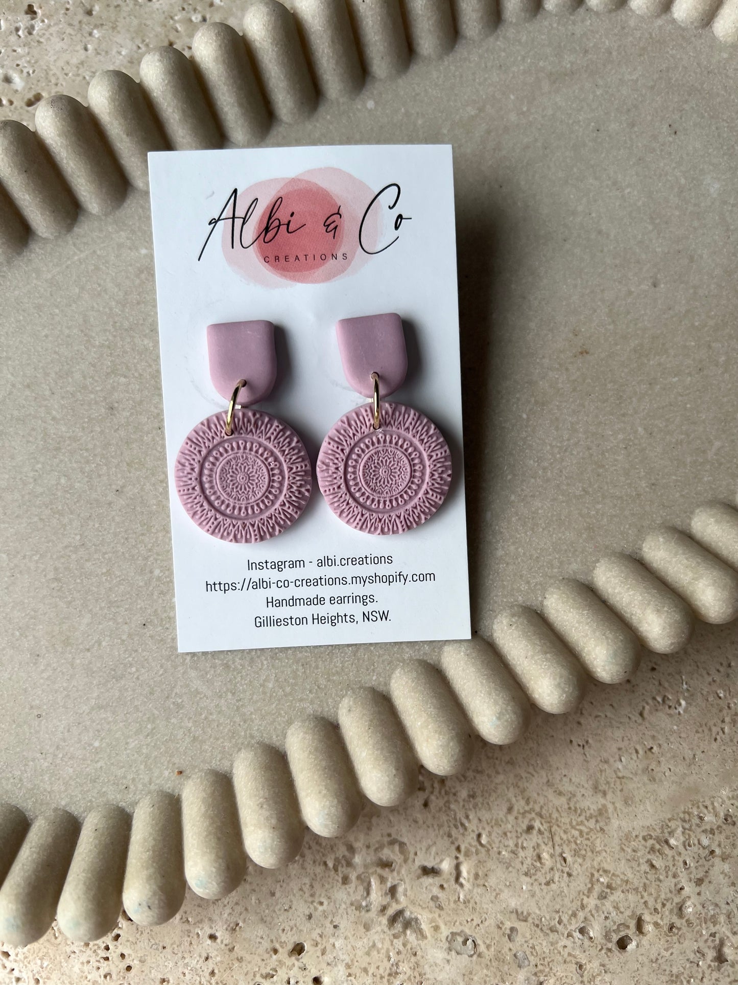 Petite Dusty Pink Bohala Dangles