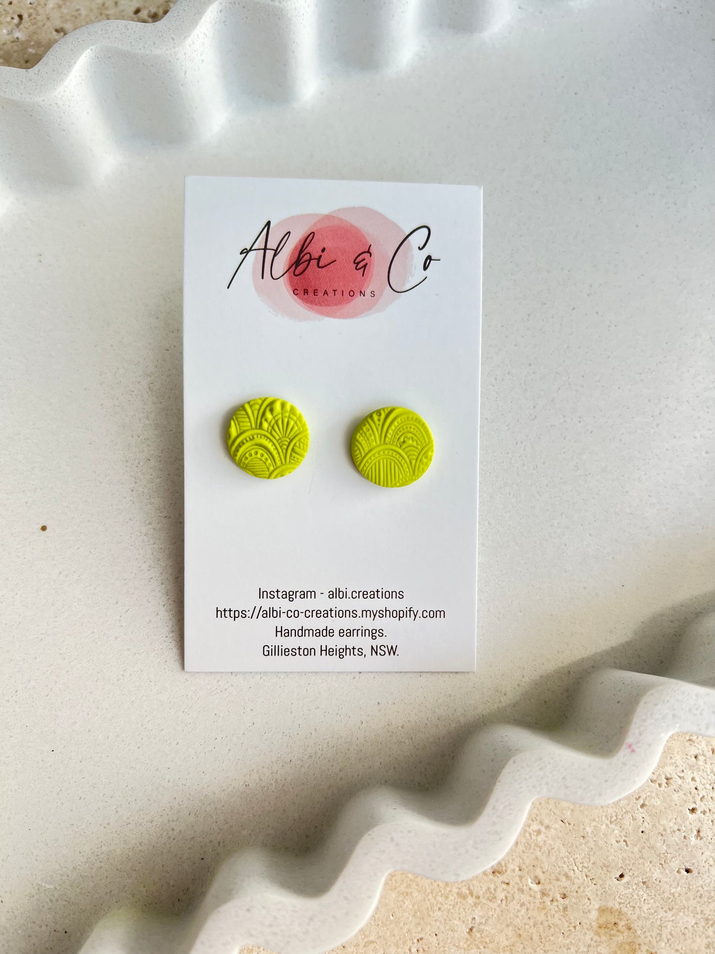 1.5cm Lime Lyrah Stud