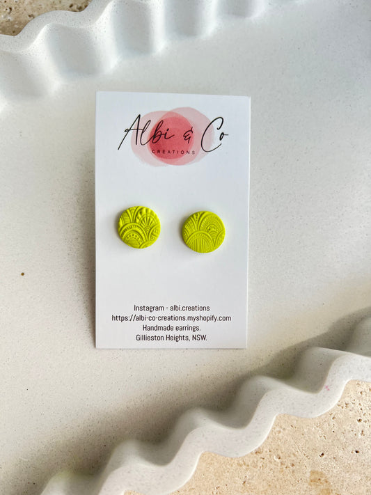 1.5cm Lime Lyrah Stud
