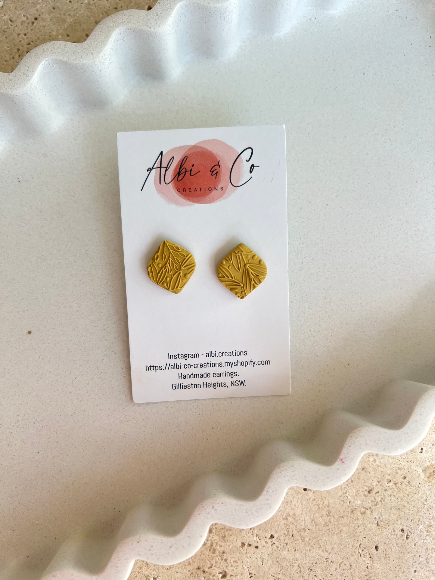 1.5cm Mustard Diamond Stud