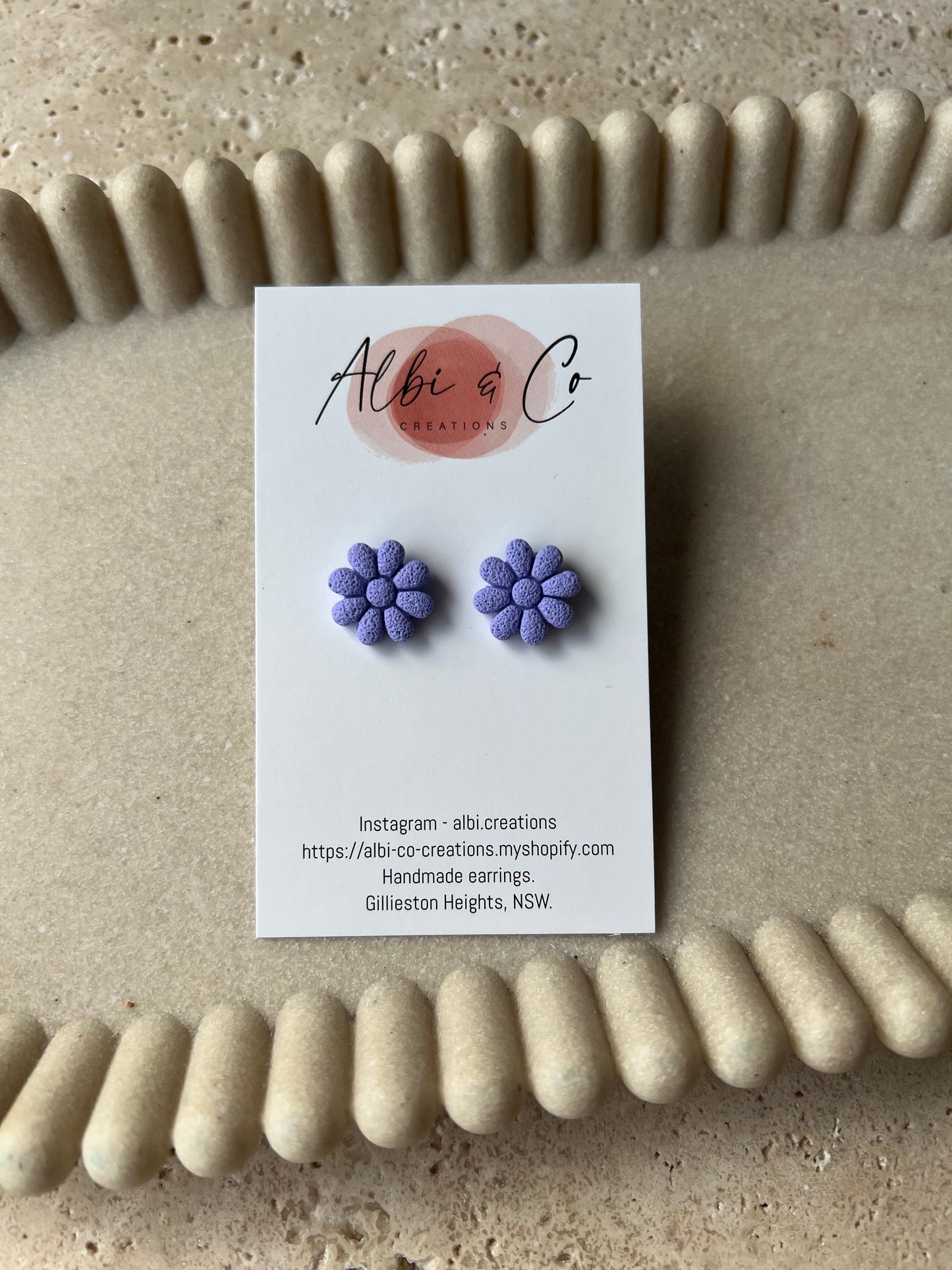 1.5cm Blurple Flower Stud
