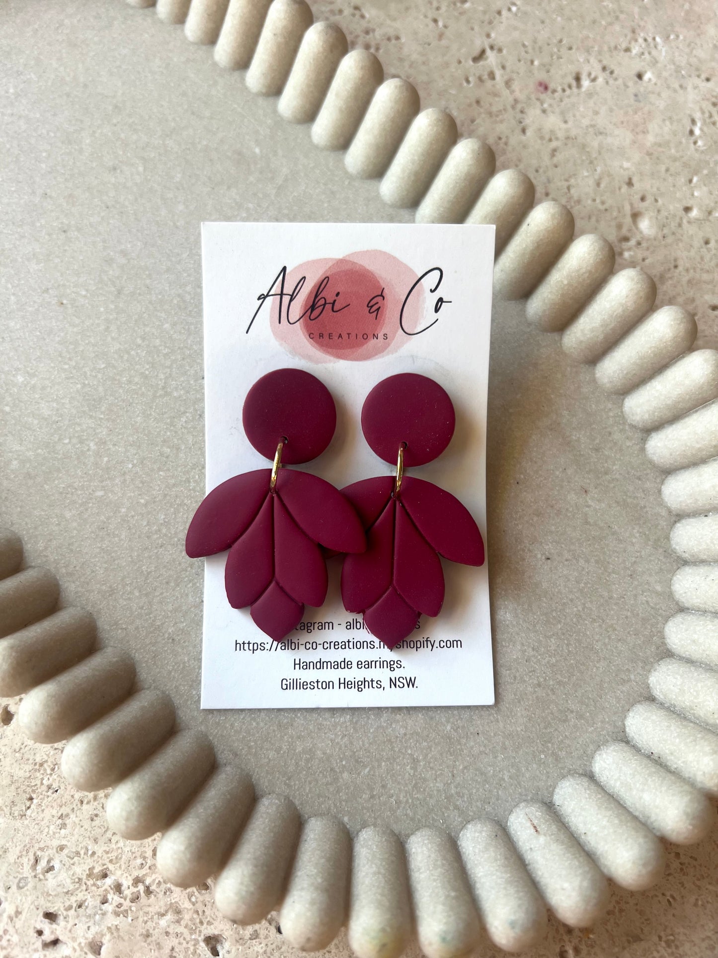 Maroon Leaf Dangles