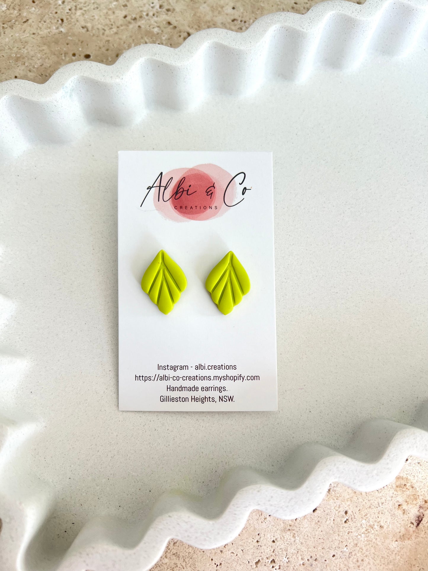2cm Lime Mila Stud