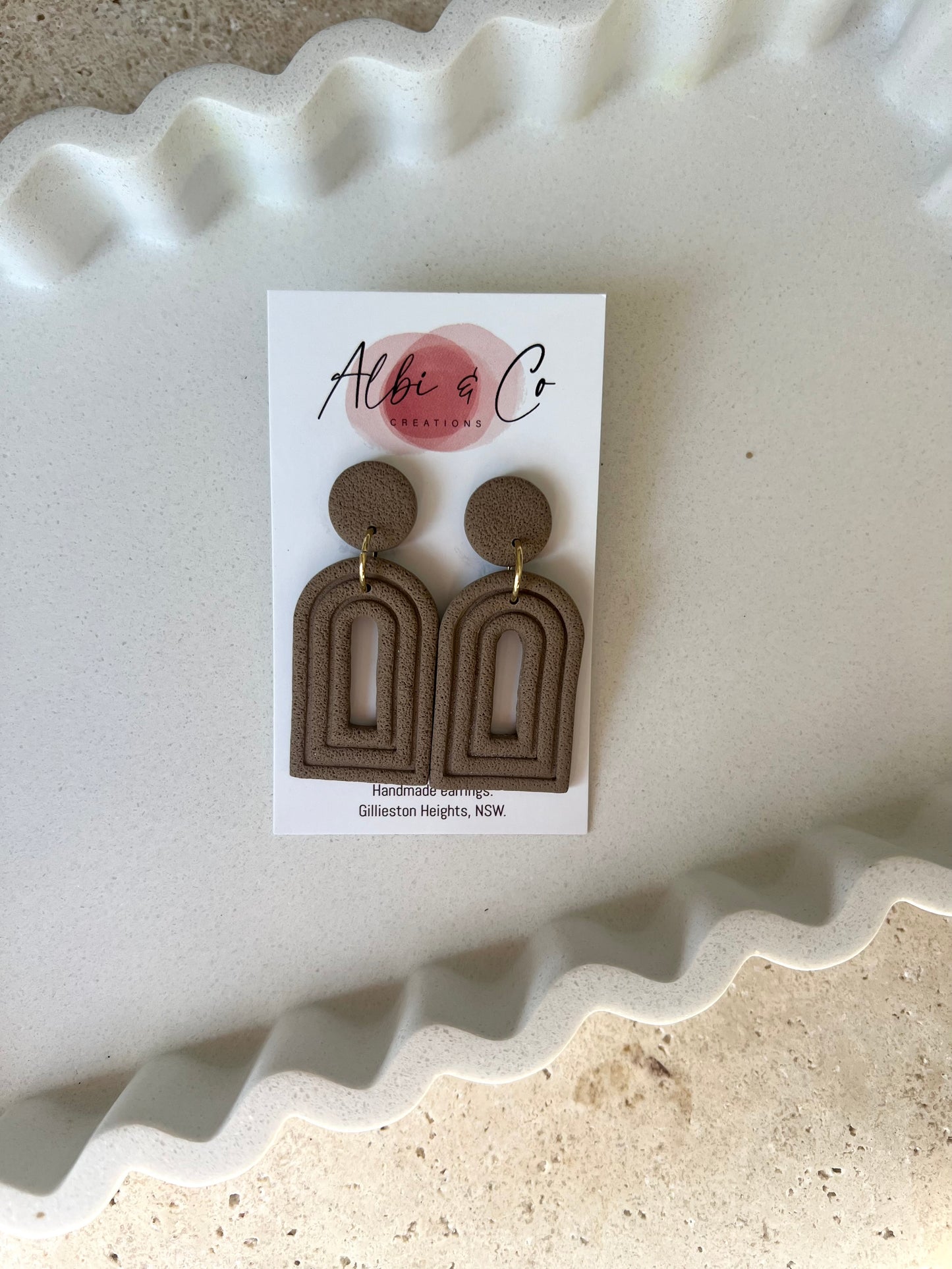 Chocolate Brown Arch Dangles