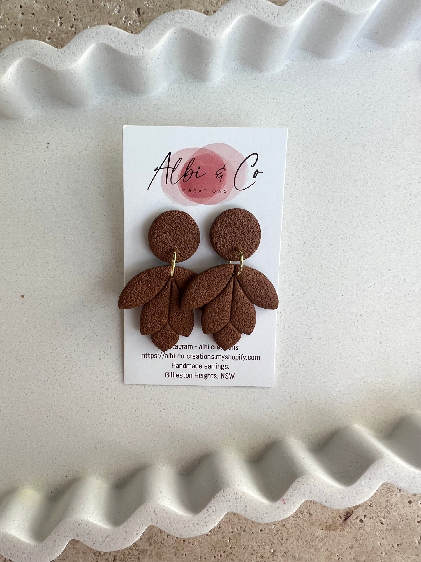 Chocolate Brown Leaf Dangles