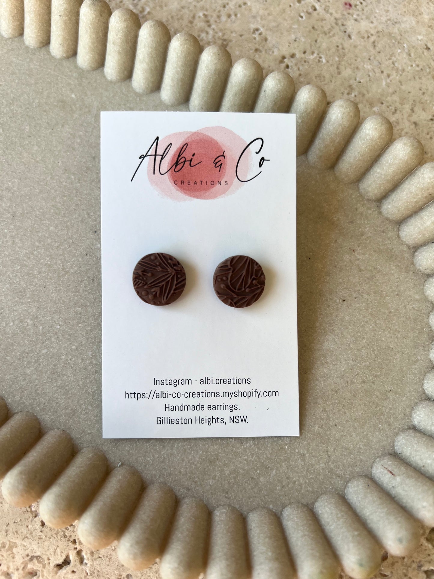 1.5cm Chocolate Brown Sadie Stud