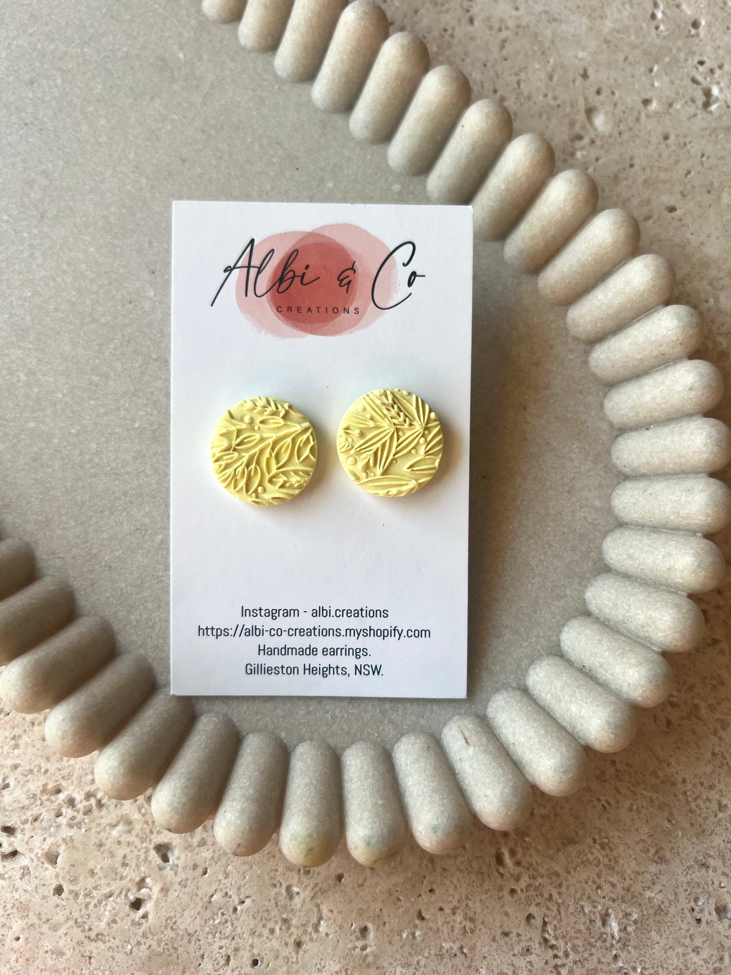 2cm Pastel Yellow Sadie Stud