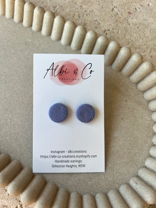 1.5cm Blue / purple Fan Stud