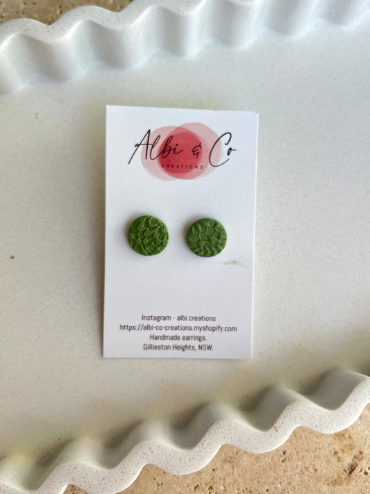 1.5cm Olive Green Lace Stud