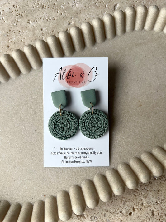 Olive Green Petite Bohala Dangles