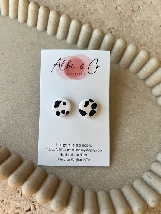 1.5cm Cow Print Stud
