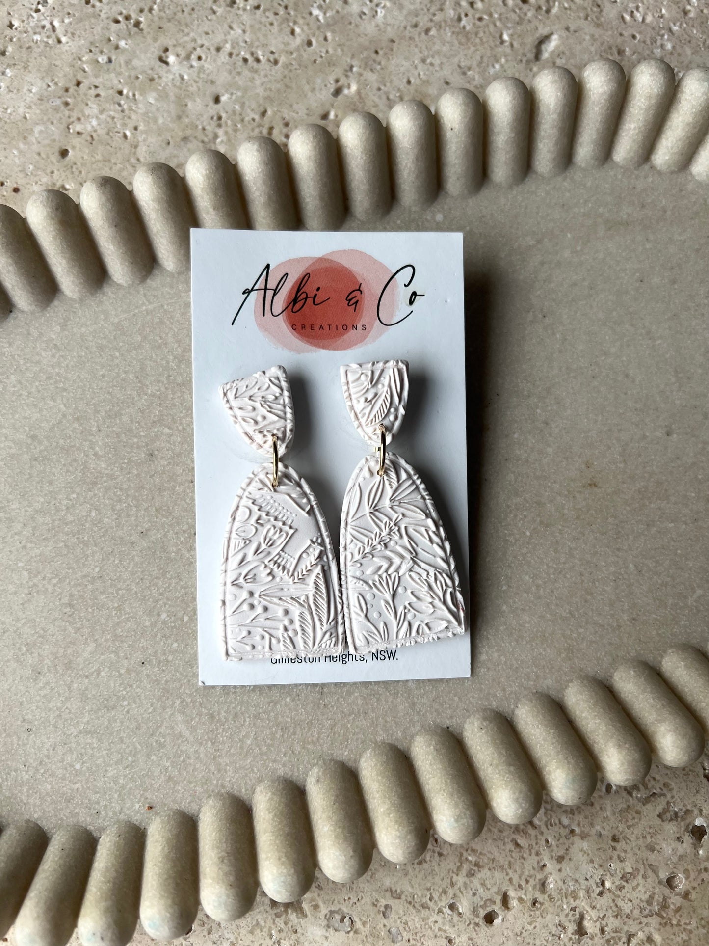 white Sadie Arch Dangles