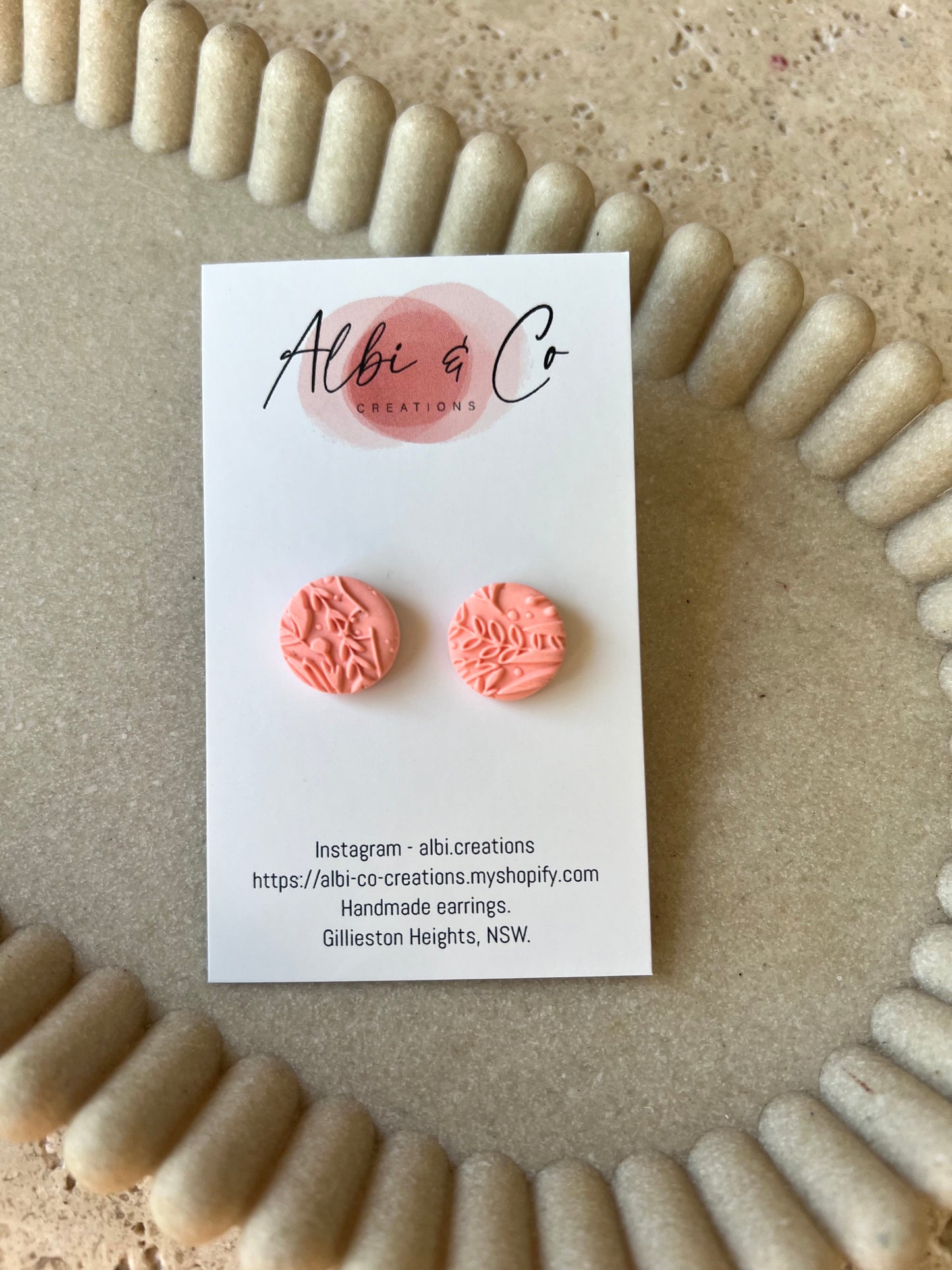 1.5cm Coral Sadie Stud