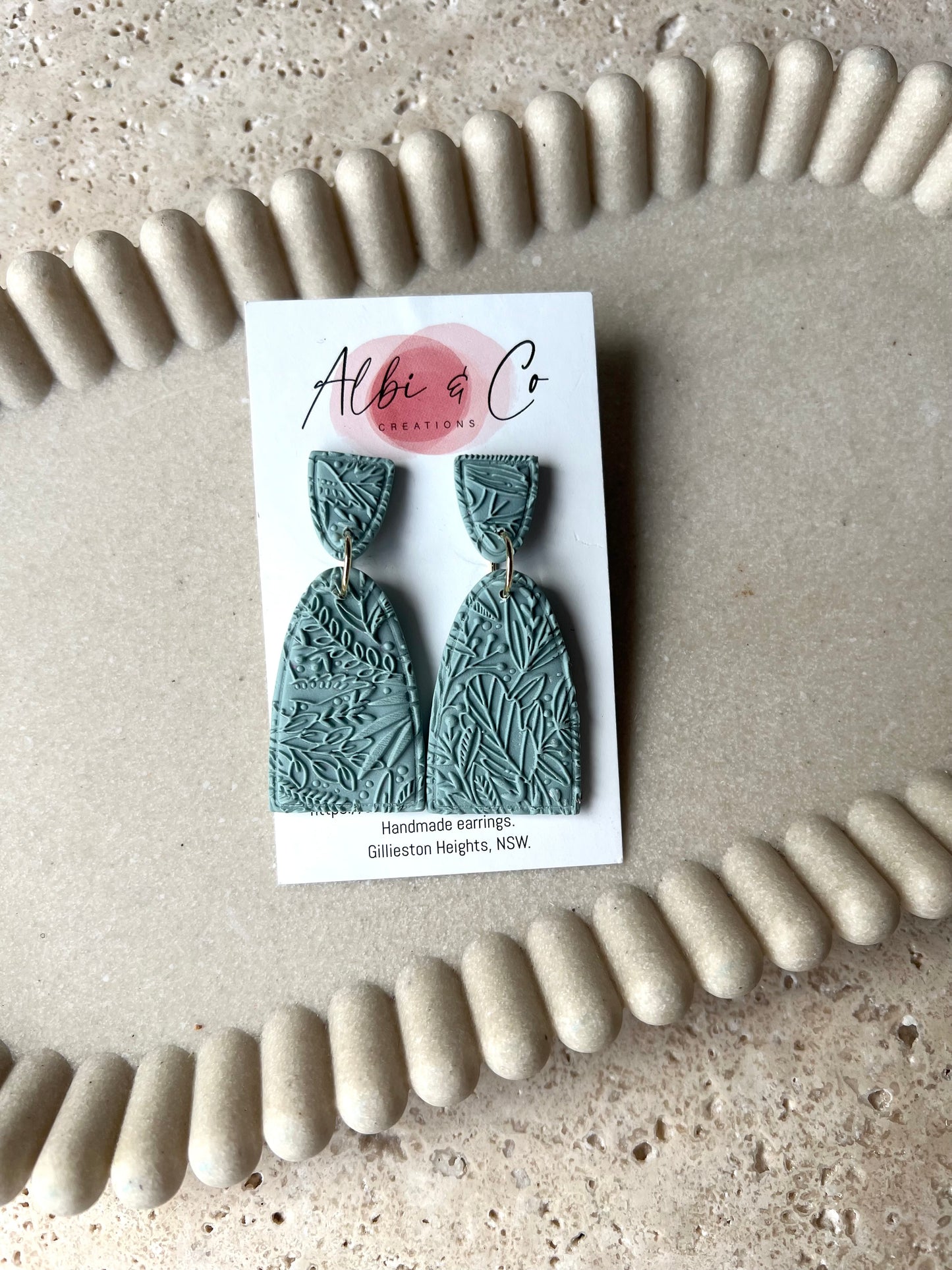 Blue / Green Sadie Arch Dangles