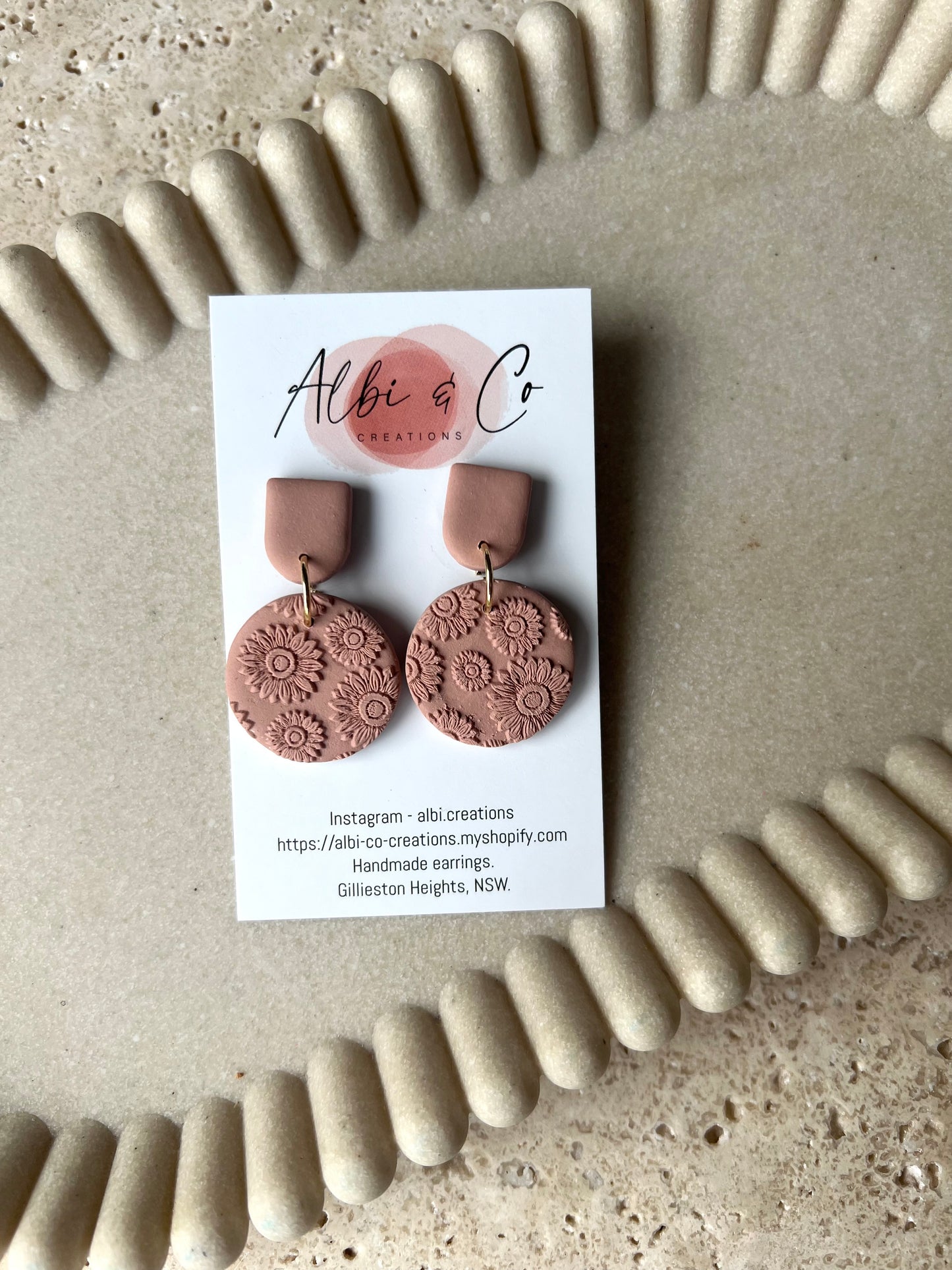 Rose Petite Sunflower Dangles