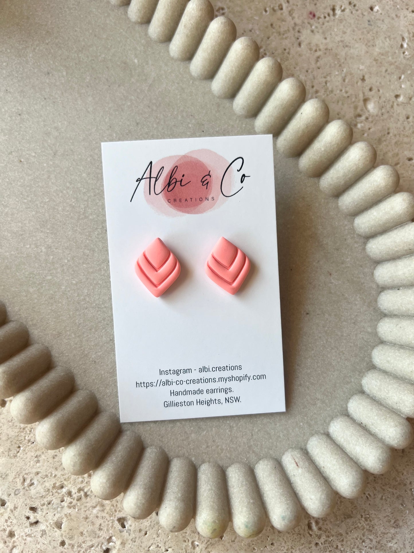 1.5cm Coral Mila Stud