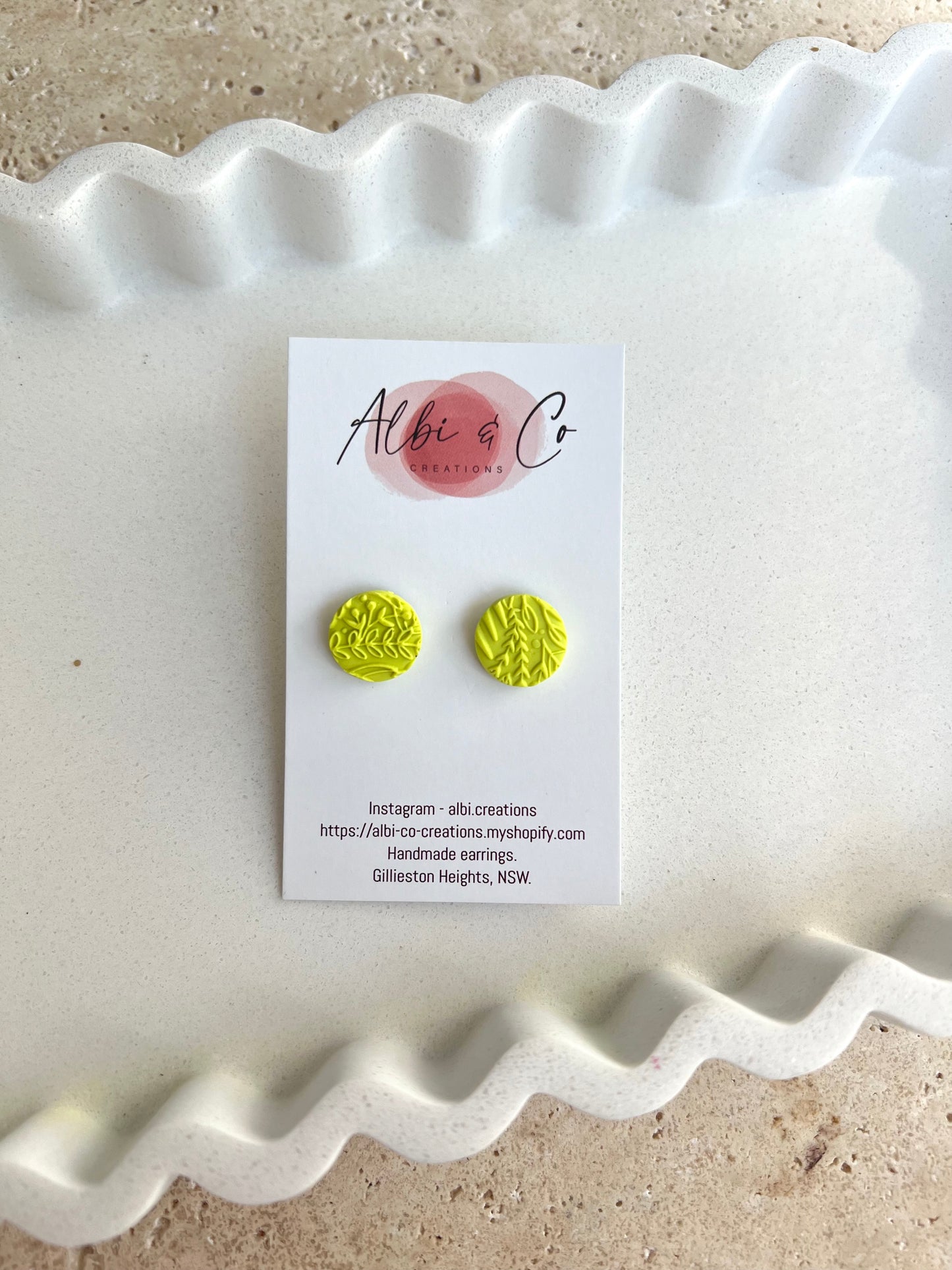 1.5cm Lime Sadie Stud
