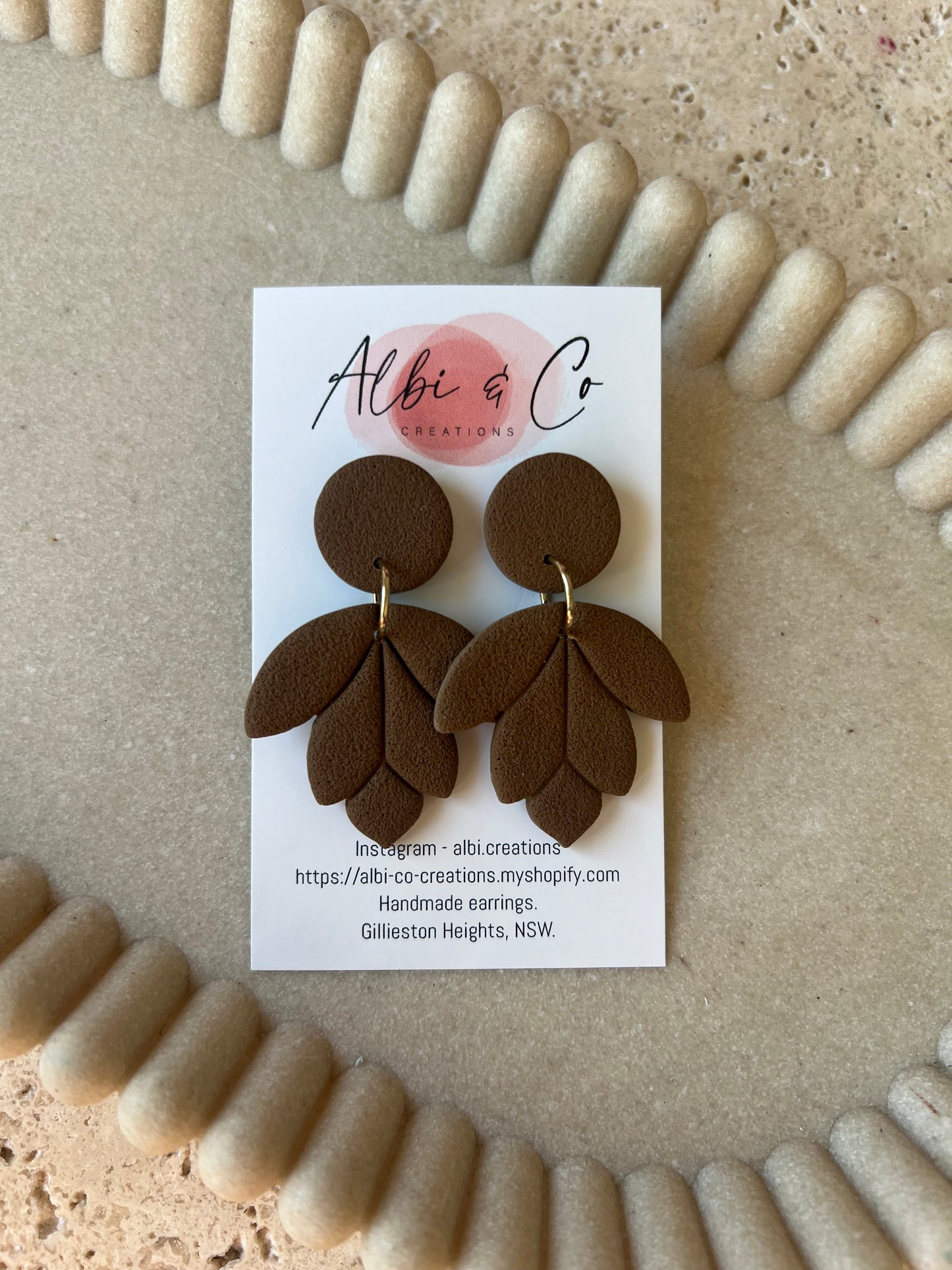 Chocolate Brown Leaf Dangles
