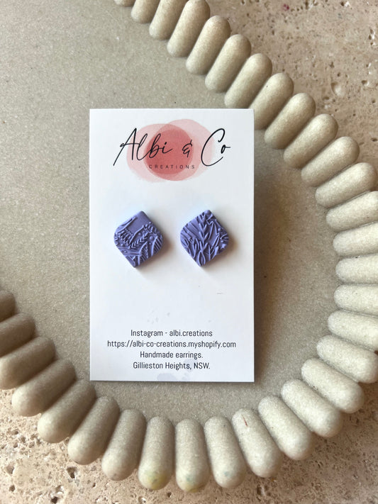 1.5cm Blue / Purple Sadie Diamond Stud