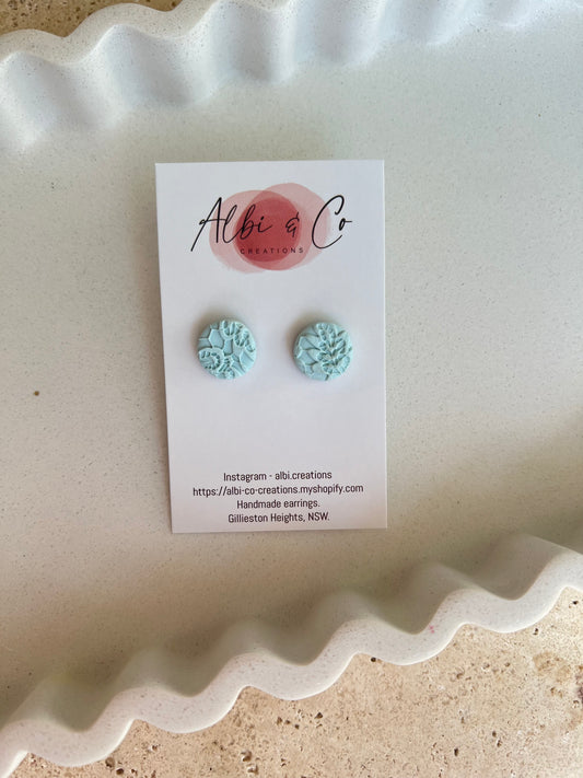 1.5cm Baby Blue Lace Stud