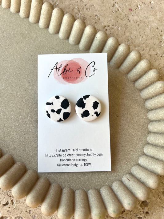 2cm Cow Print Stud