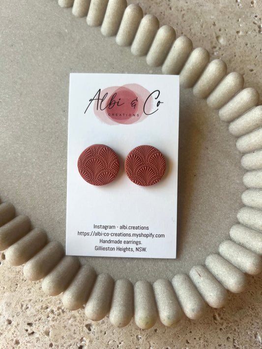 2cm Terracotta Fan Stud