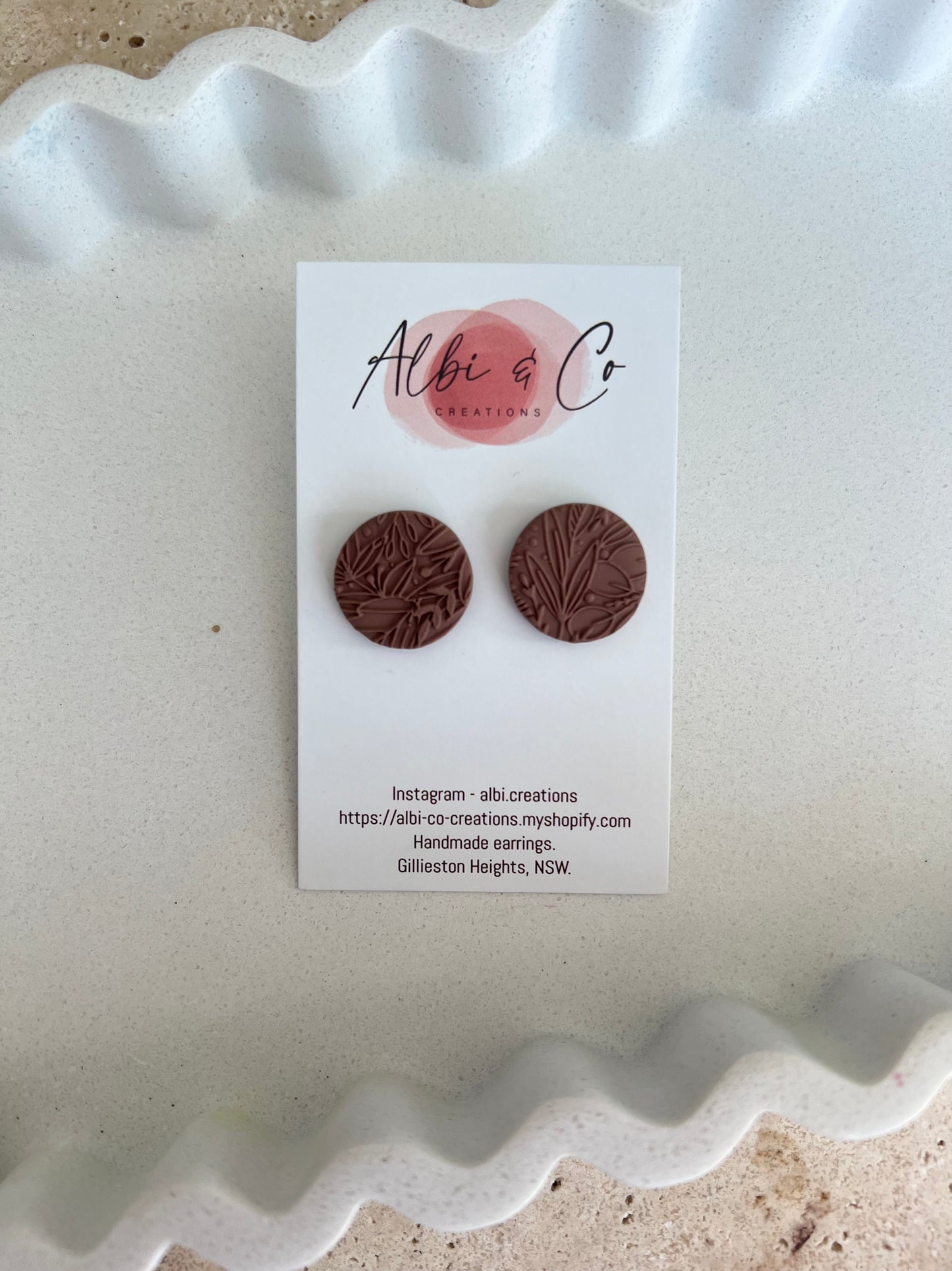 2cm Chocolate Sadie Stud