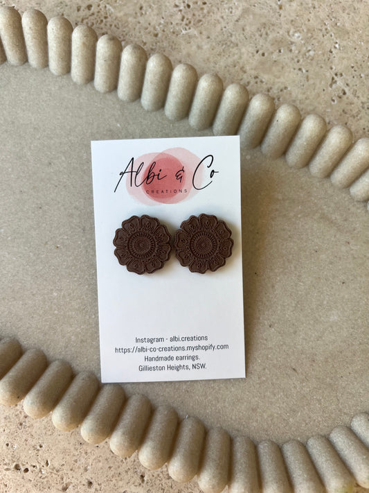 2.5cm Chocolate Brown Boho Stud