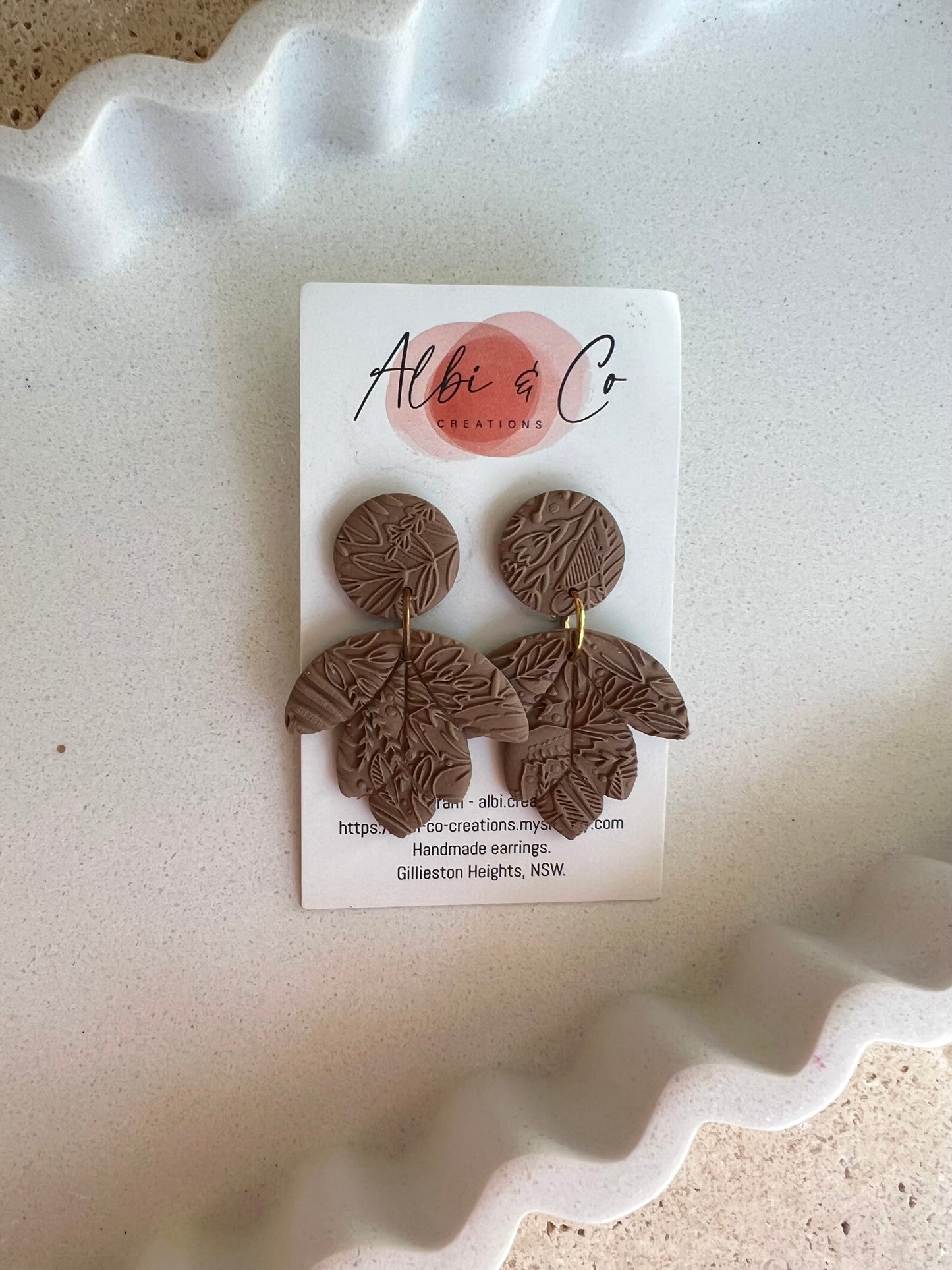 Chocolate Brown Sadie Leaf Dangles