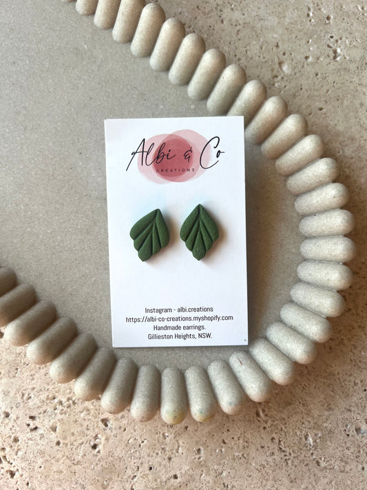 2cm Olive Green Lila Stud