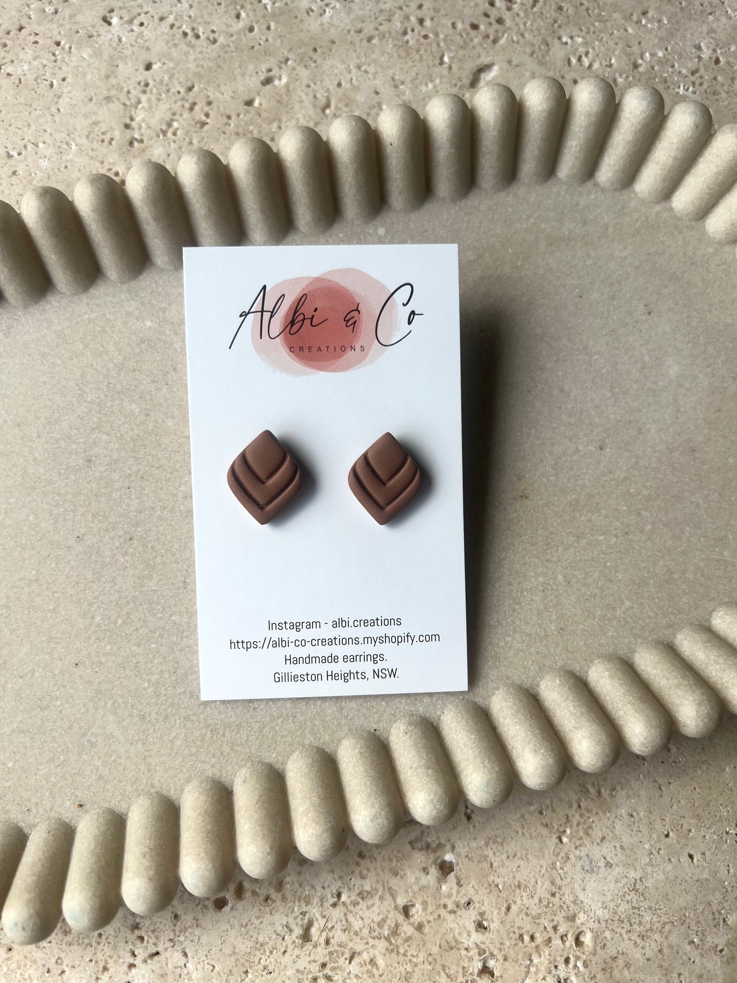 1.5cm Brown Mila Stud