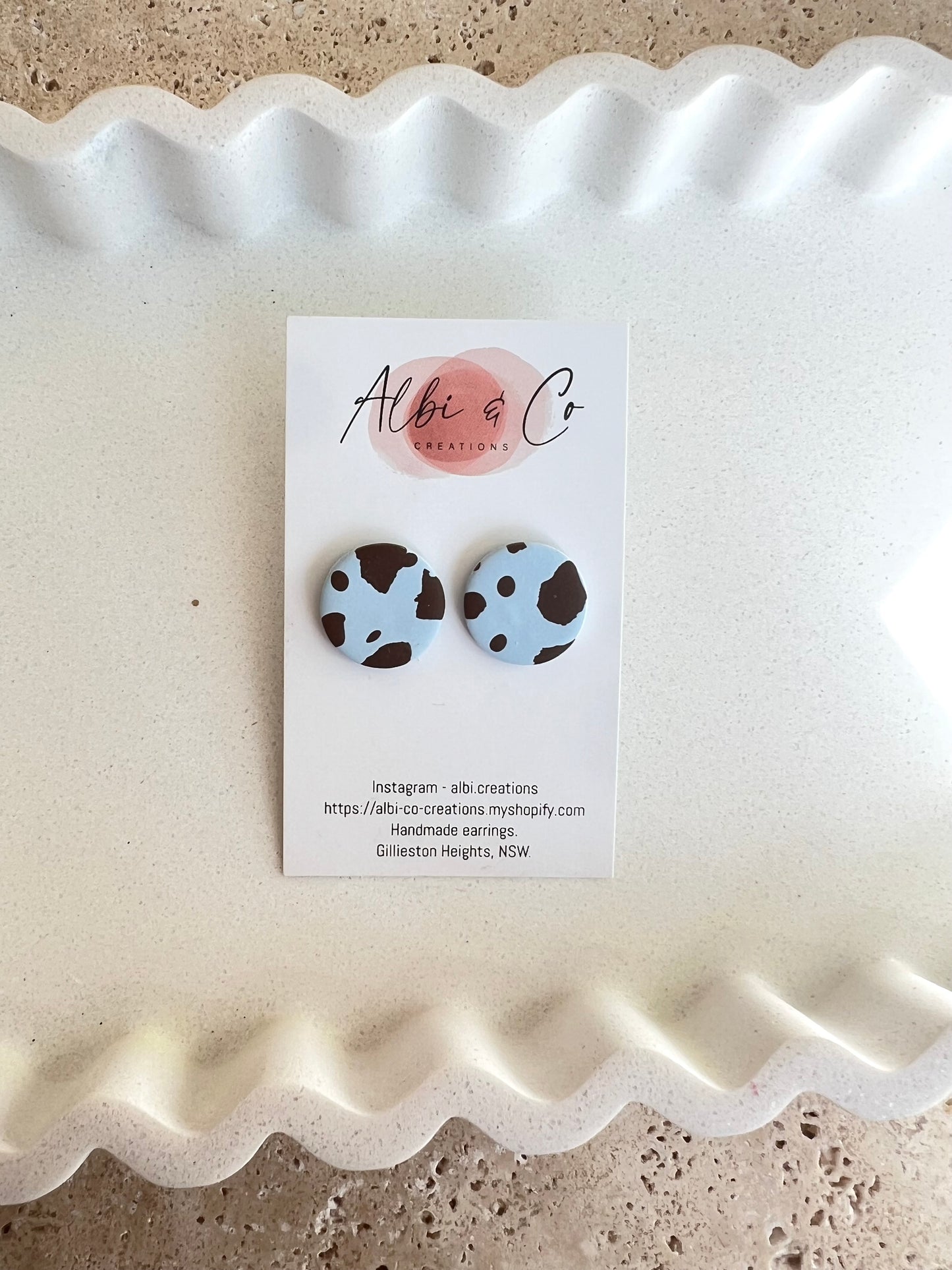 2cm Brown Patch Stud