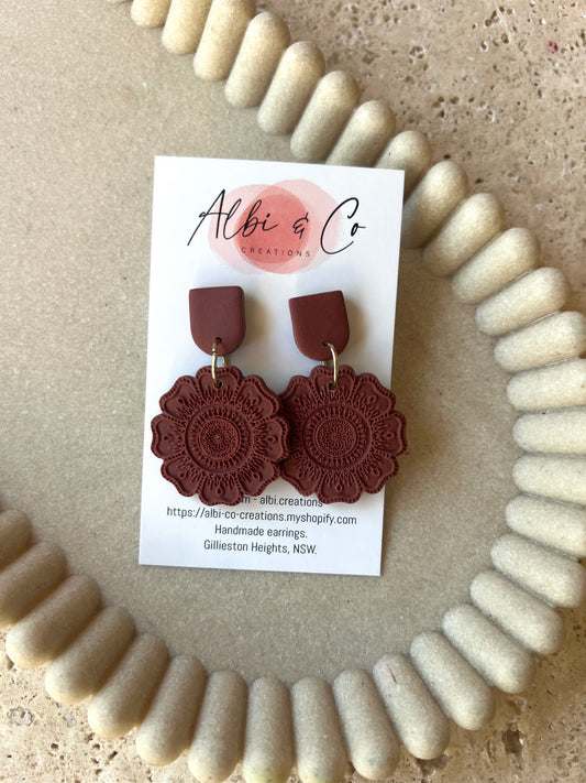 Maroon Boho Dangles