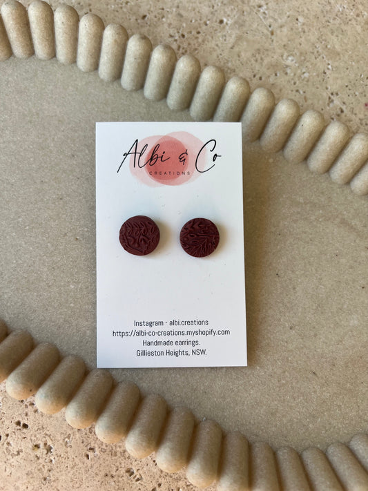 1.5cm Maroon Sadie Stud