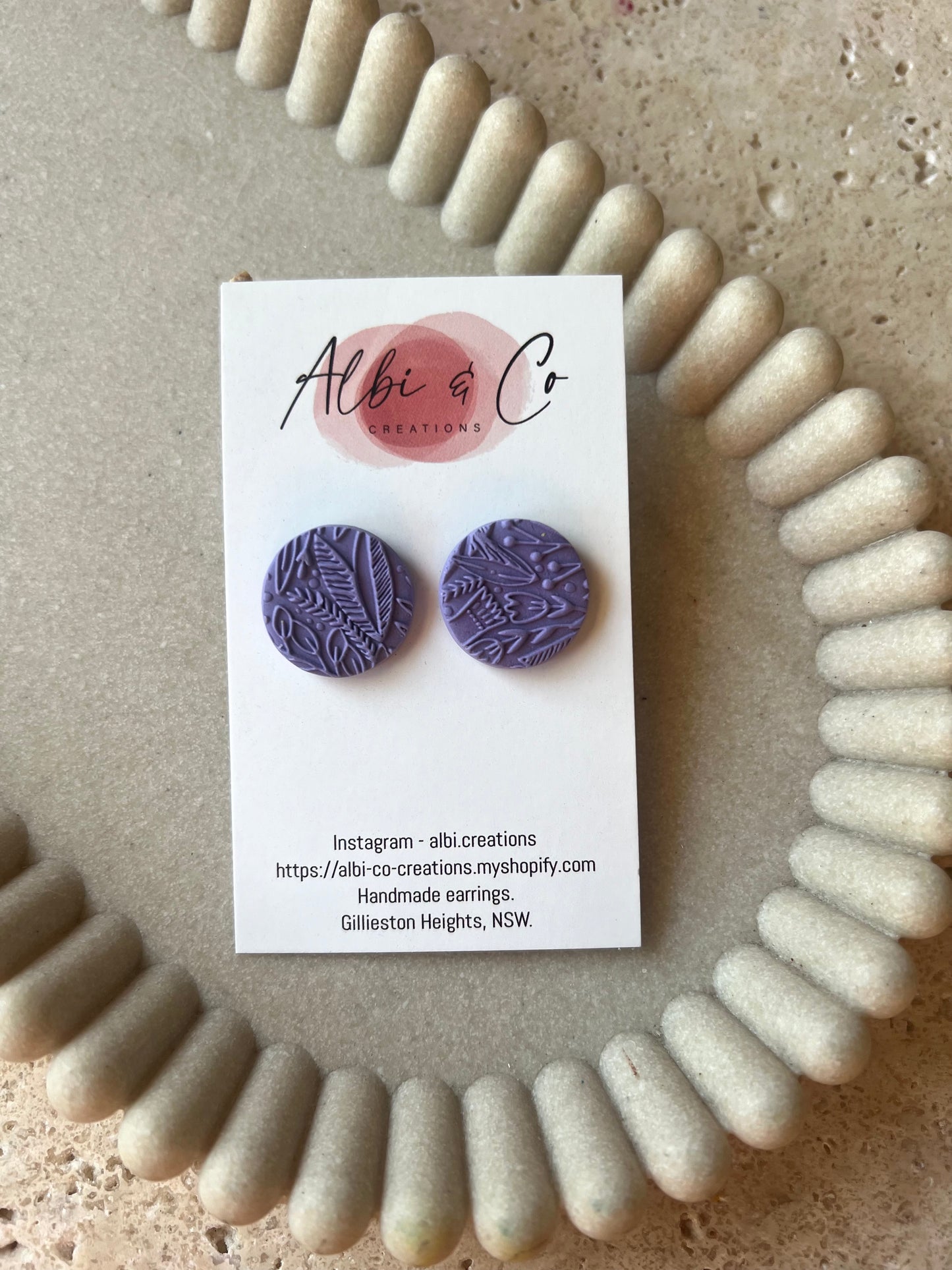 2cm Blue / Purple Sadie Stud