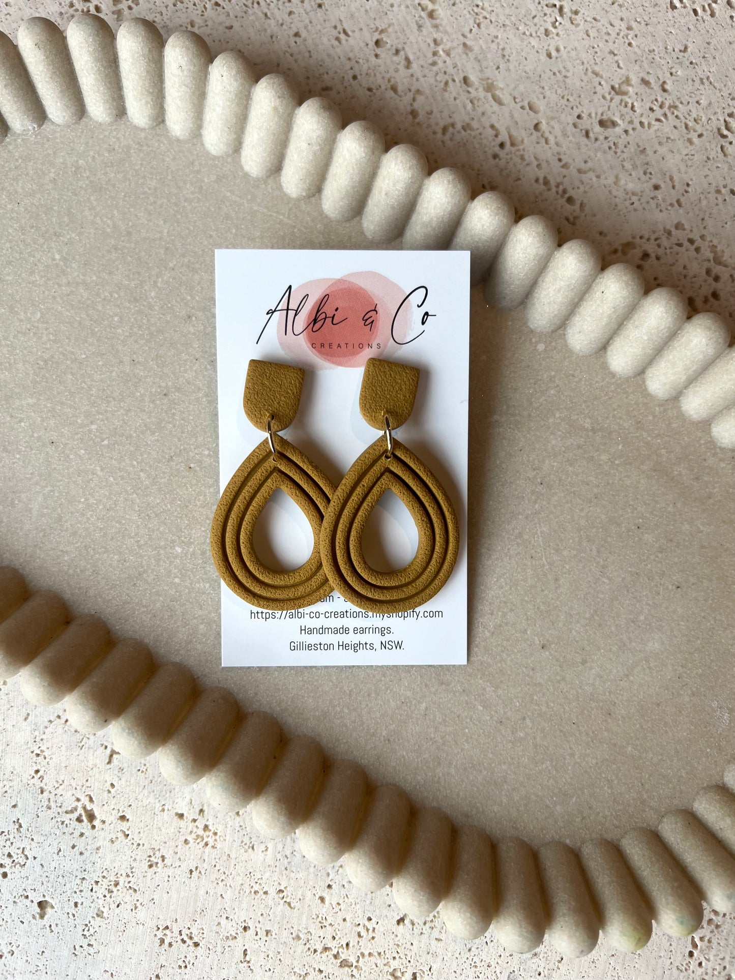 Mustard Tear Drop Dangles