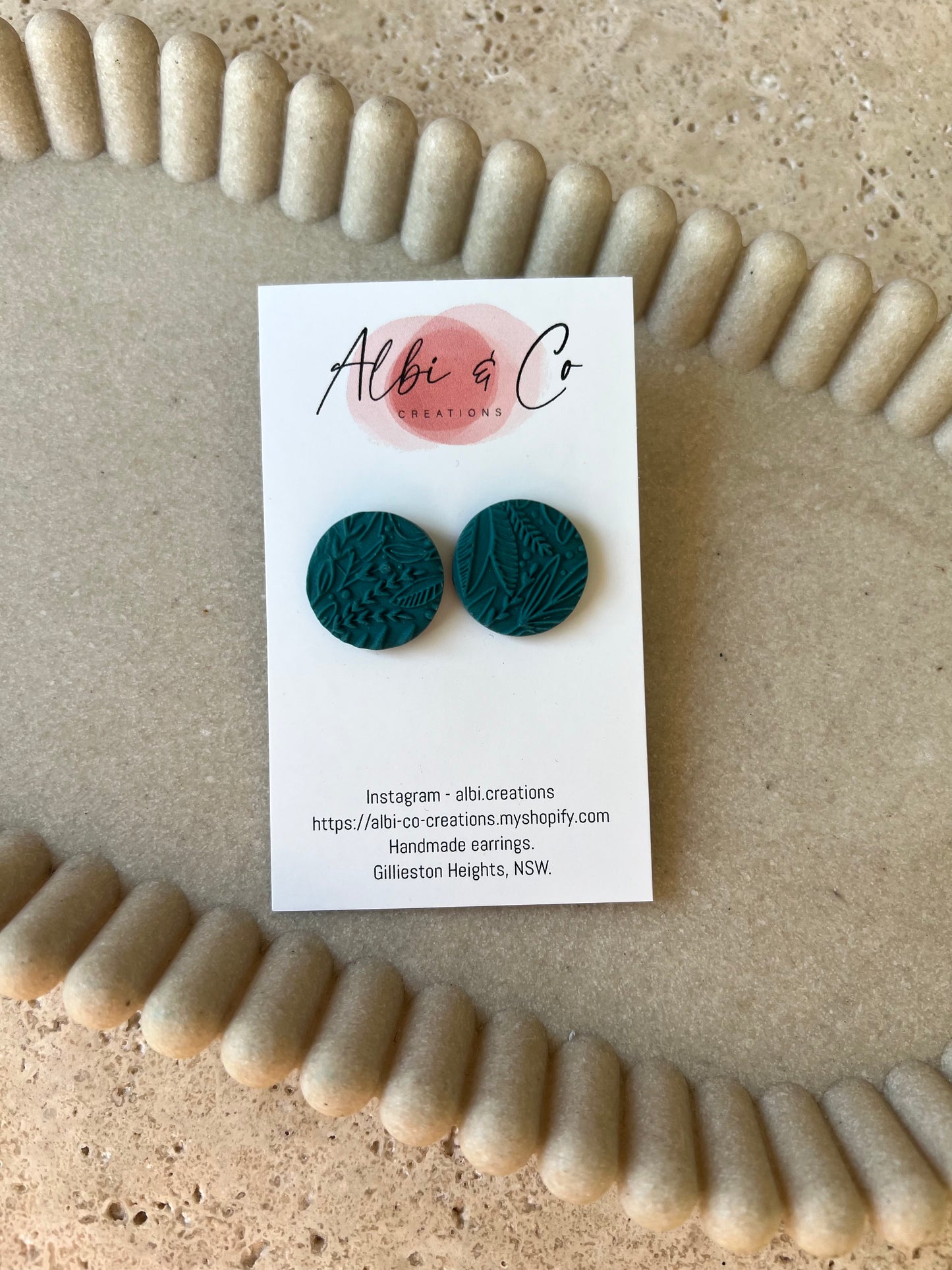 2cm Deep Teal Sadie Stud