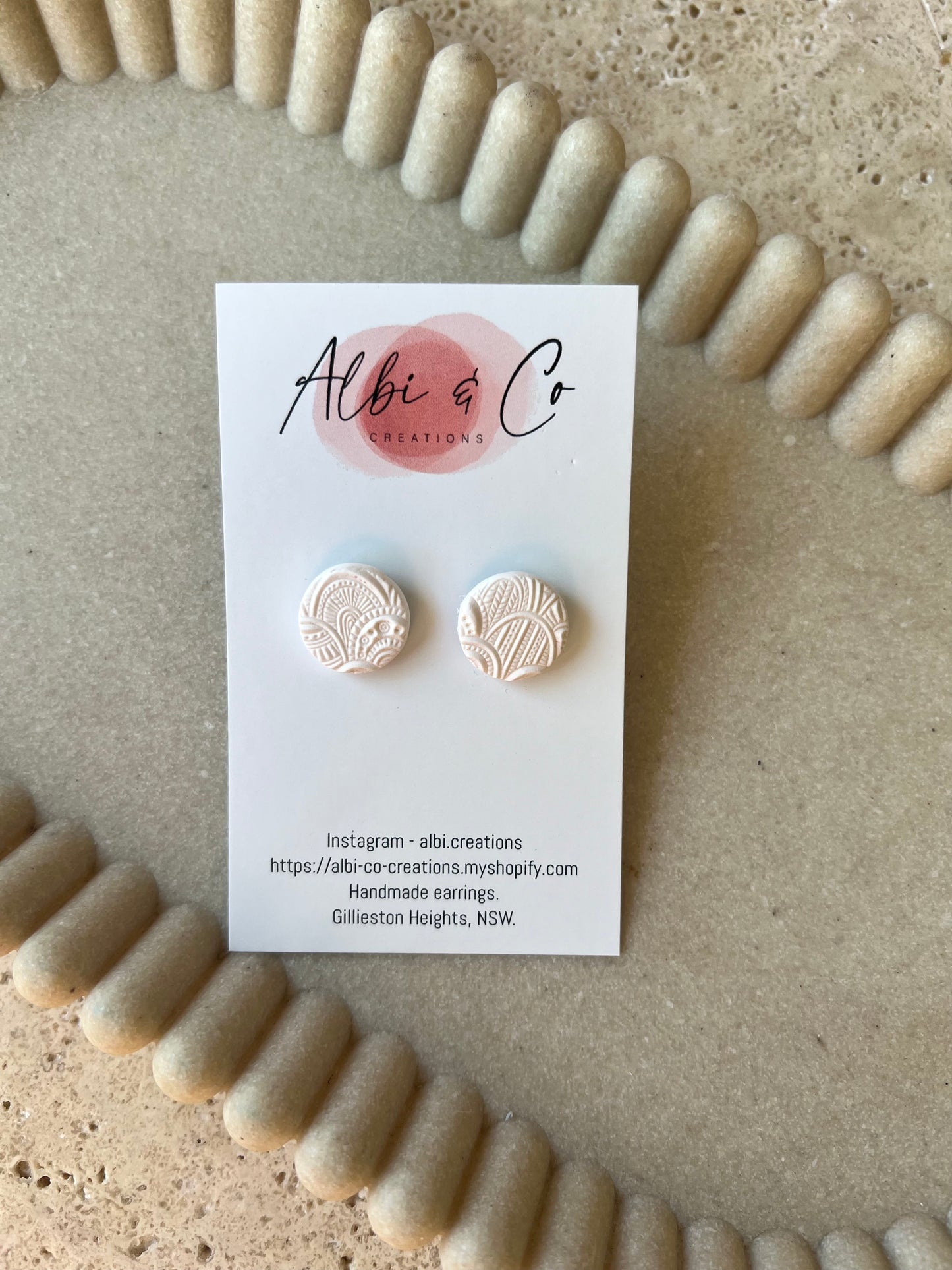 1.5cm White Lyrah Stud